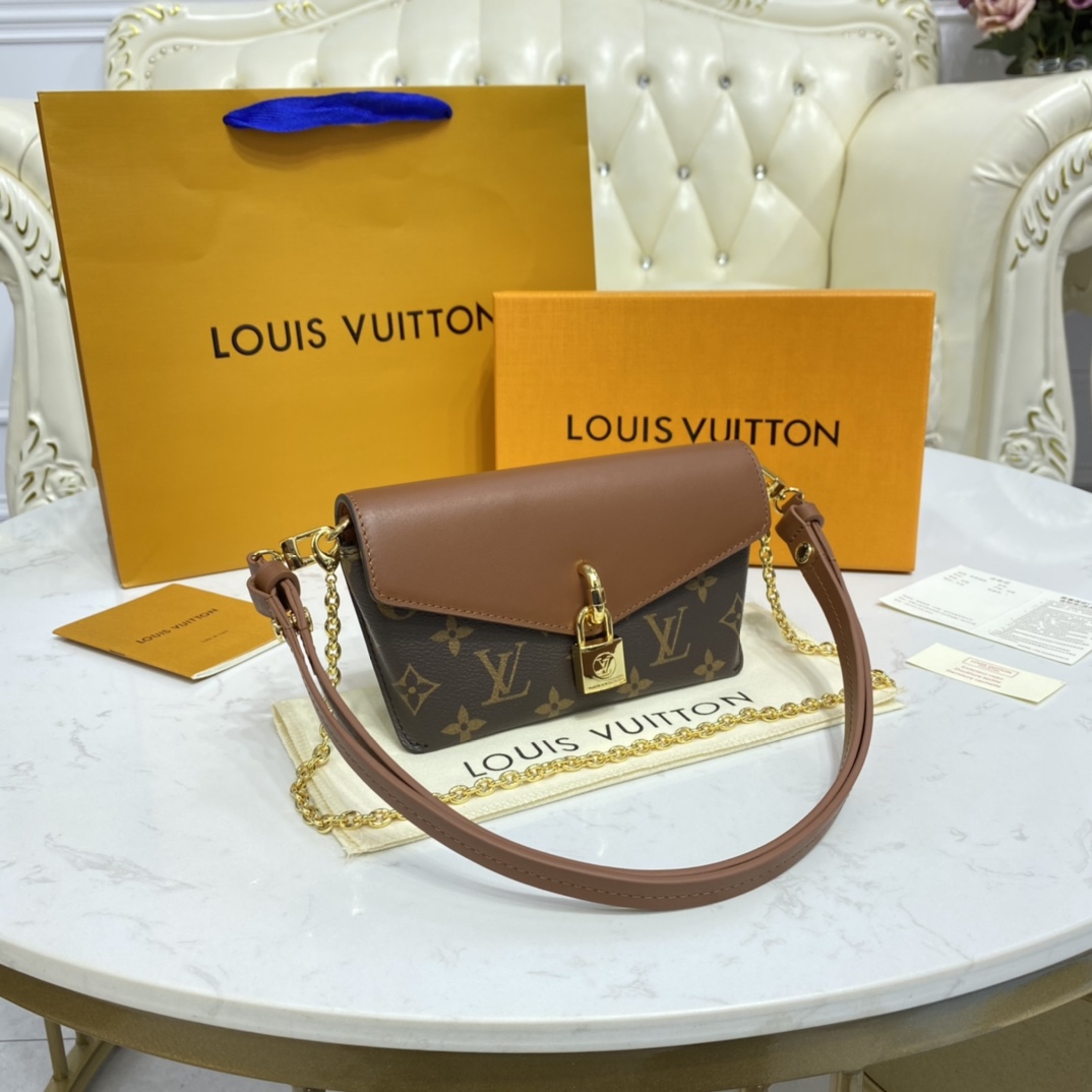 Louis Vuitton PADLOCK ON STRAP Handbag Monogram M80763 Caramel